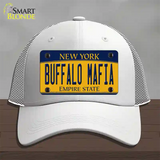 Buffalo Mafia NY Yellow Novelty License Plate Hat Tag Mesh / White