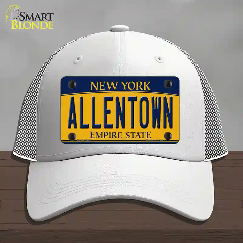 Allentown NY Yellow Novelty License Plate Hat Tag Mesh / White