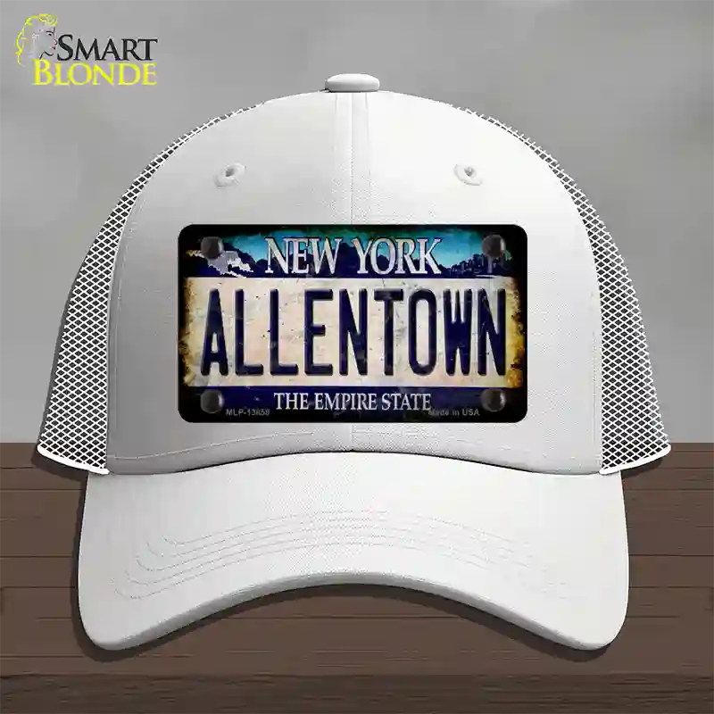 Allentown NY Blue Rusty Novelty License Plate Hat Tag Mesh / White