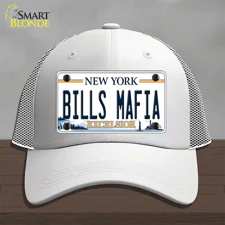 Bills Mafia NY Excelsior Novelty License Plate Hat Tag Mesh / White