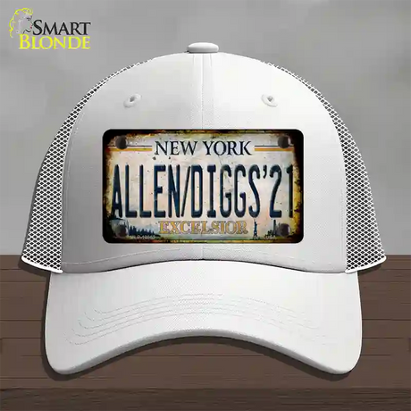 Allen Diggs 21 NY Excelsior Rusty Novelty License Plate Hat Tag Mesh / White