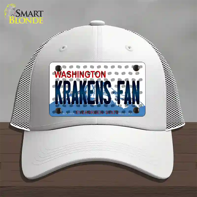 Krakens Fan Washington Overlay Novelty License Plate Hat Tag Mesh / White