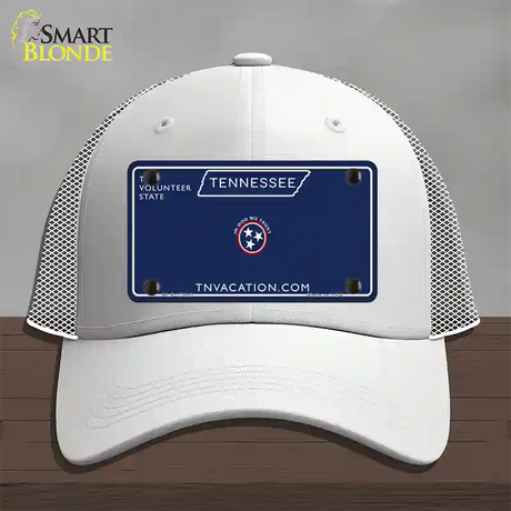 Blank Tennessee Blue Novelty License Plate Hat Tag Mesh / White