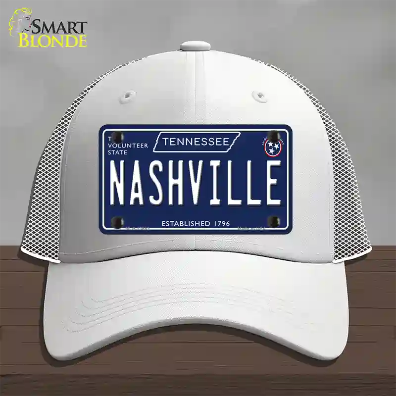 Nashville Tennessee Blue Novelty License Plate Hat Tag Mesh / White