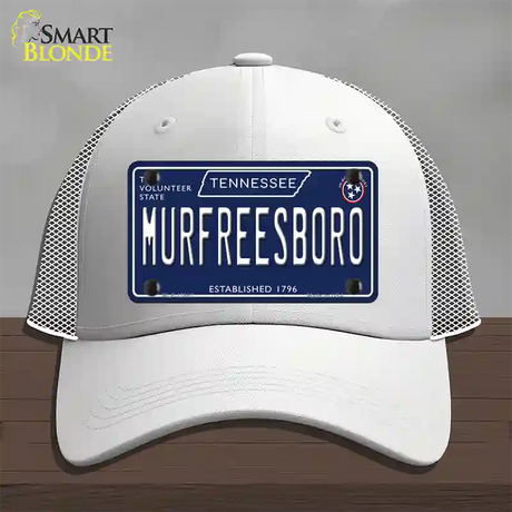 Murfreesboro Tennessee Blue Novelty License Plate Hat Tag Mesh / White