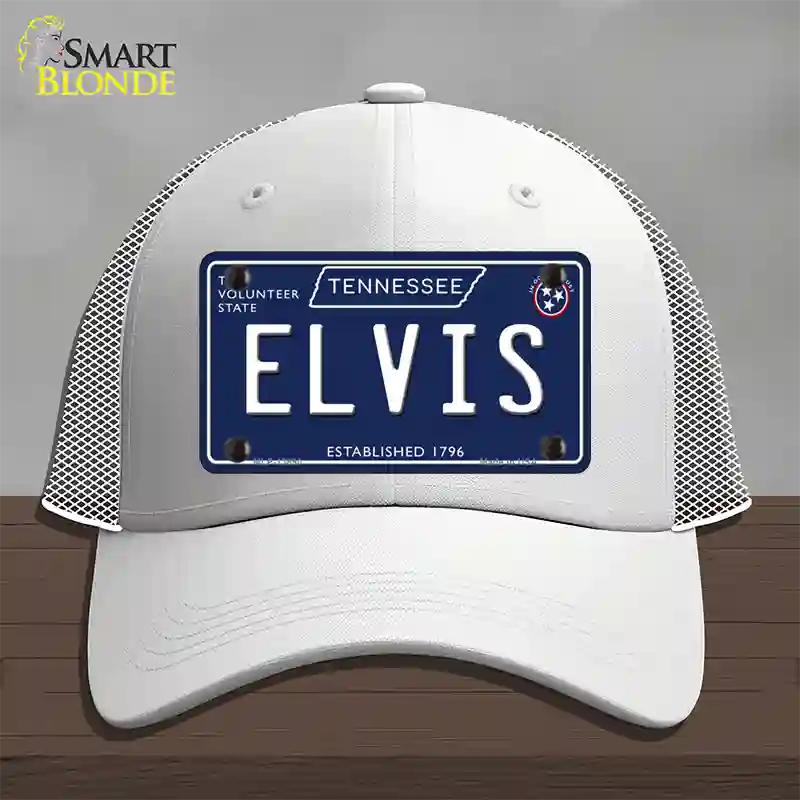 Elvis Tennessee Blue Novelty License Plate Hat Tag Mesh / White