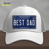 Best Dad Tennessee Blue Novelty License Plate Hat Tag Mesh / White