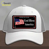 God Bless America Novelty License Plate Hat Mesh / White