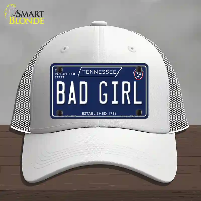 Bad Girl Tennessee Blue Novelty License Plate Hat Tag Mesh / White