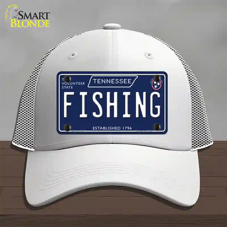 Fishing Tennessee Blue Novelty License Plate Hat Tag Mesh / White