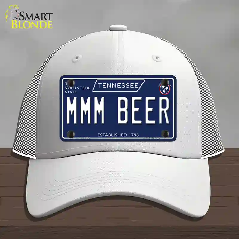 Mmm Beer Tennessee Blue Novelty License Plate Hat Tag Mesh / White