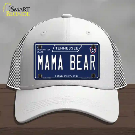 Mama Bear Tennessee Blue Novelty License Plate Hat Tag Mesh / White