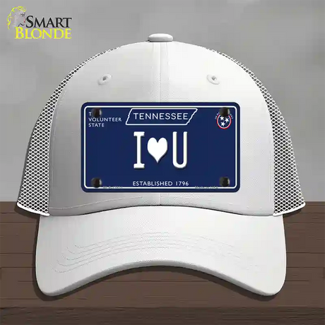 I Heart U Tennessee Blue Novelty License Plate Hat Tag Mesh / White