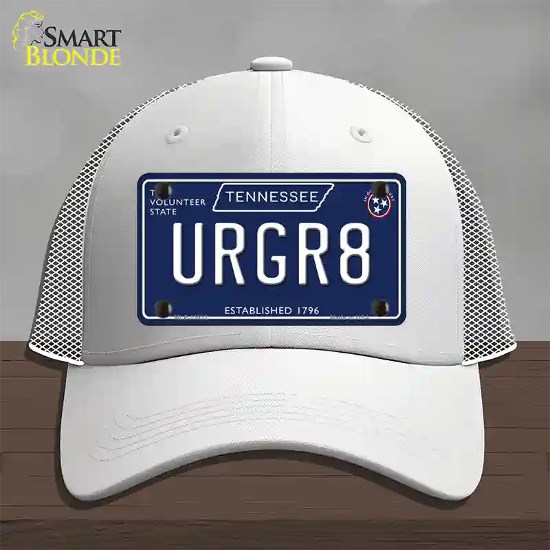 URGR8 Tennessee Blue Novelty License Plate Hat Tag Mesh / White