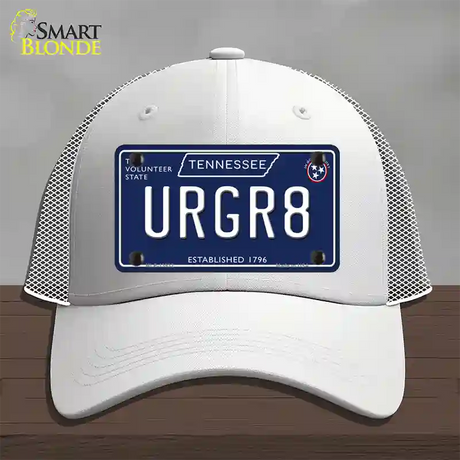 URGR8 Tennessee Blue Novelty License Plate Hat Tag Mesh / White