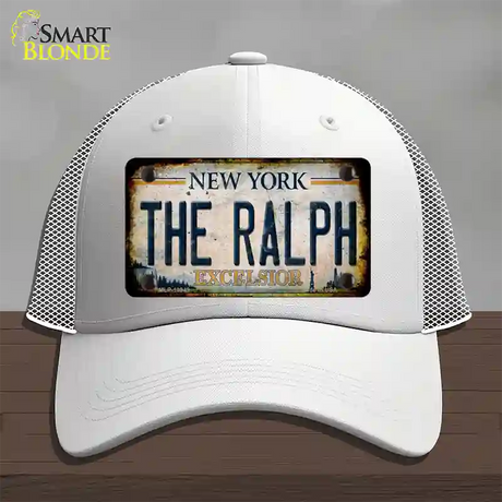 The Ralph New York White Novelty License Plate Hat Tag Mesh / White