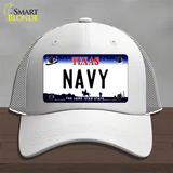 Texas Navy Novelty License Plate Hat Tag Mesh / White