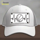 Basketball Heart Beat Novelty License Plate Hat Tag Mesh / White