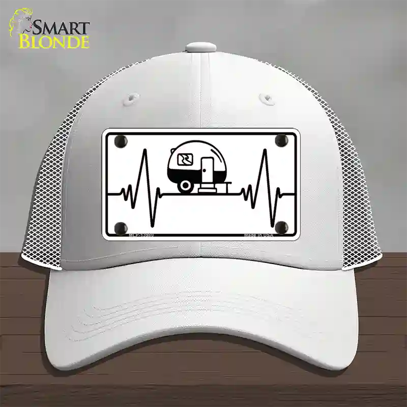 Camping Heart Beat Novelty License Plate Hat Tag Mesh / White