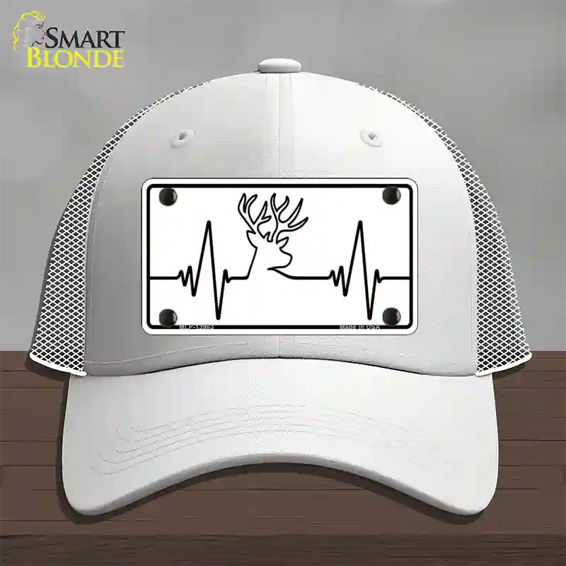 Deer Heart Beat Novelty License Plate Hat Tag Mesh / White