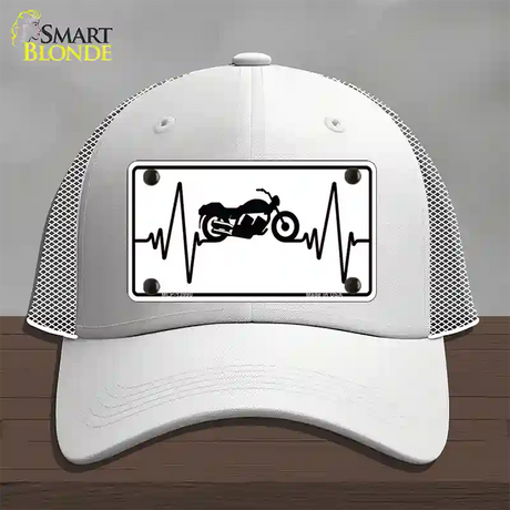 Motorcycle Heart Beat Novelty License Plate Hat Tag Mesh / White