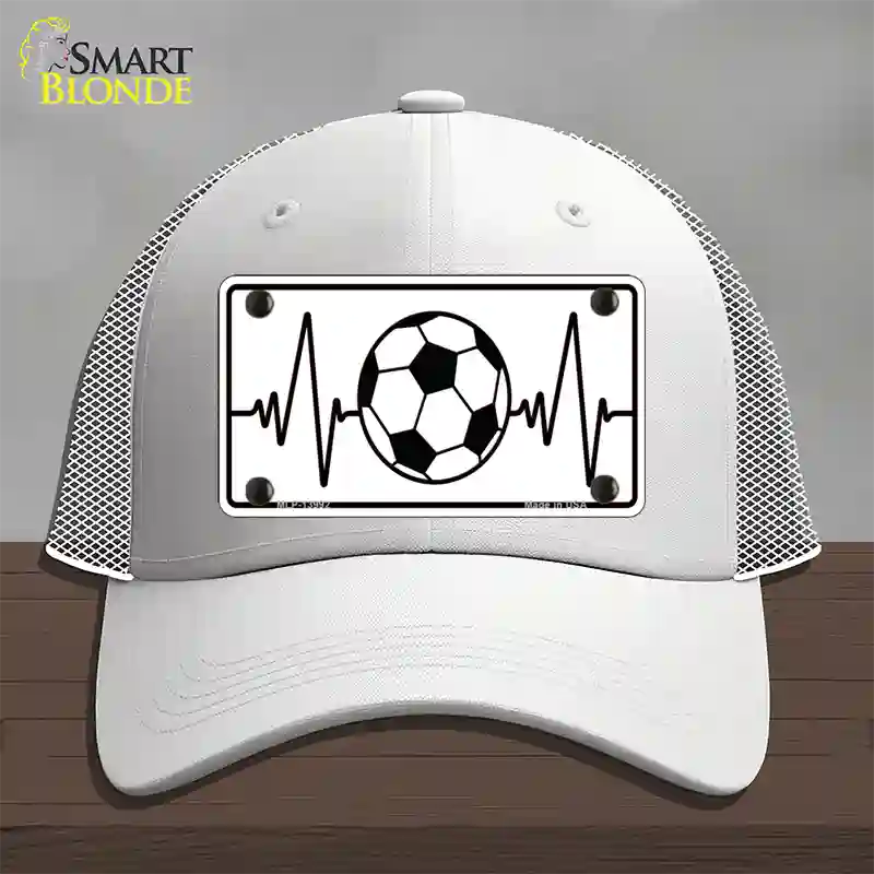 Soccer Heart Beat Novelty License Plate Hat Tag Mesh / White