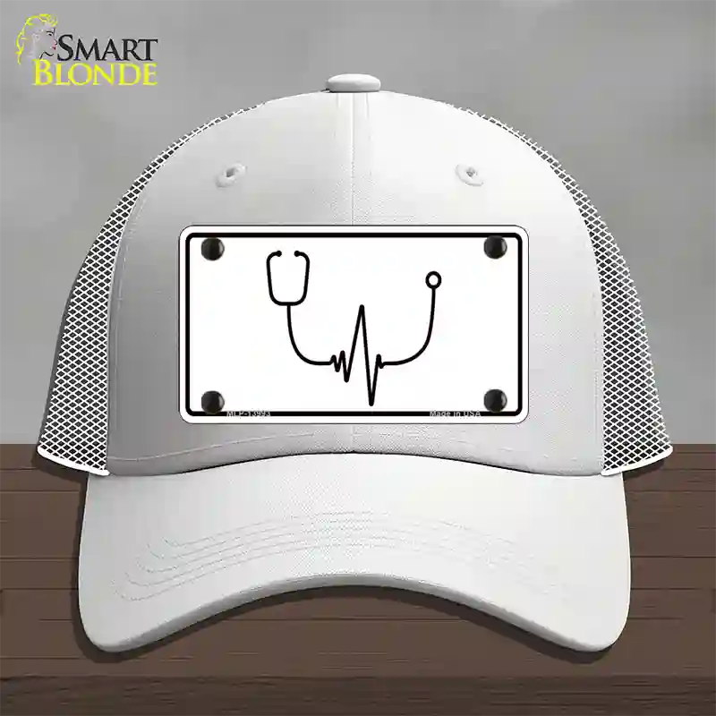 Stethoscope Heart Beat Novelty License Plate Hat Tag Mesh / White