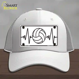 Volleyball Heart Beat Novelty License Plate Hat Tag Mesh / White