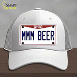 MMM Beer Ohio Novelty License Plate Hat Tag Mesh / White