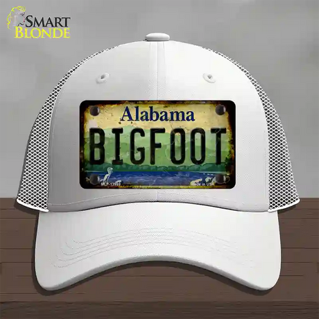 Bigfoot Alabama Novelty License Plate Hat Tag Mesh / White