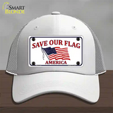 Save Our Flag Novelty License Plate Hat Mesh / White