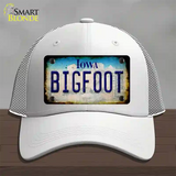 Bigfoot Iowa Novelty License Plate Hat Tag Mesh / White