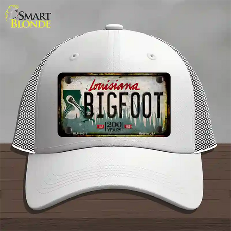 Bigfoot Louisiana Novelty License Plate Hat Tag Mesh / White