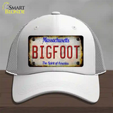 Bigfoot Massachusetts Novelty License Plate Hat Tag Mesh / White