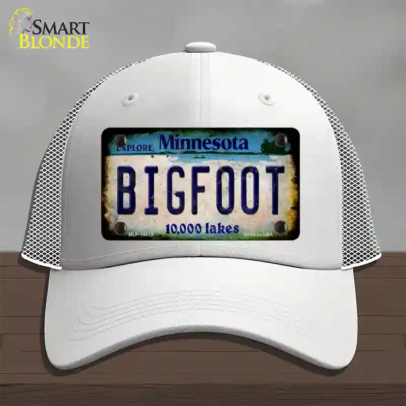 Bigfoot Minnesota Novelty License Plate Hat Tag Mesh / White