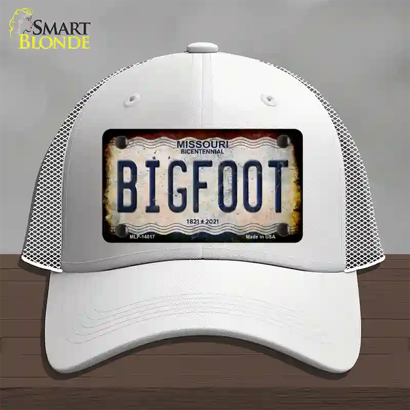 Bigfoot Missouri Novelty License Plate Hat Tag Mesh / White