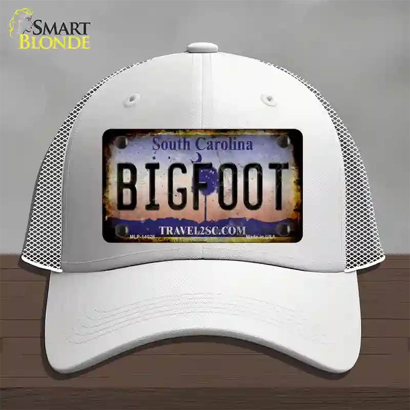 Bigfoot South Carolina Novelty License Plate Hat Tag Mesh / White