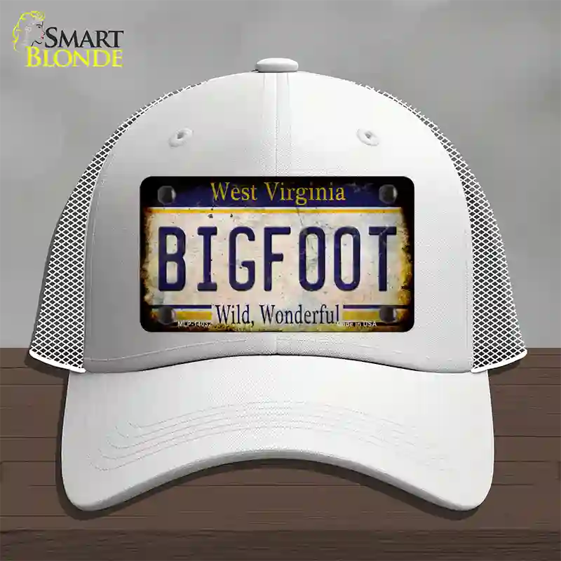 Bigfoot West Virginia Novelty License Plate Hat Tag Mesh / White