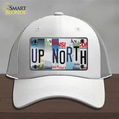 Up North Strip Art Novelty License Plate Hat Tag Mesh / White