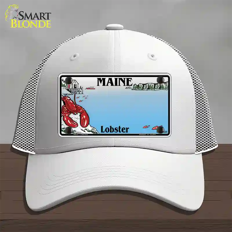 Maine Lobster Blank Novelty License Plate Hat Mesh / White