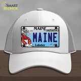 Maine Lobster Novelty License Plate Hat Mesh / White