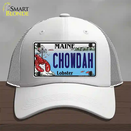 Chowdah Maine Lobster Novelty License Plate Hat Mesh / White