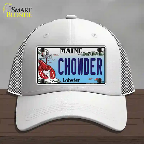 Chowder Maine Lobster Novelty License Plate Hat Mesh / White