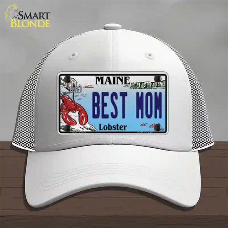 Best Mom Maine Lobster Novelty License Plate Hat Mesh / White