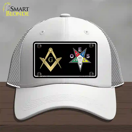 Free Mason OES Novelty License Plate Hat Mesh / White