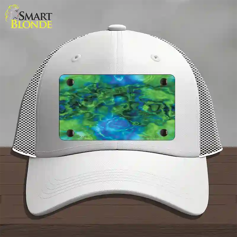 Psychedelic Electric Jelly Fish Novelty License Plate Hat Mesh / White