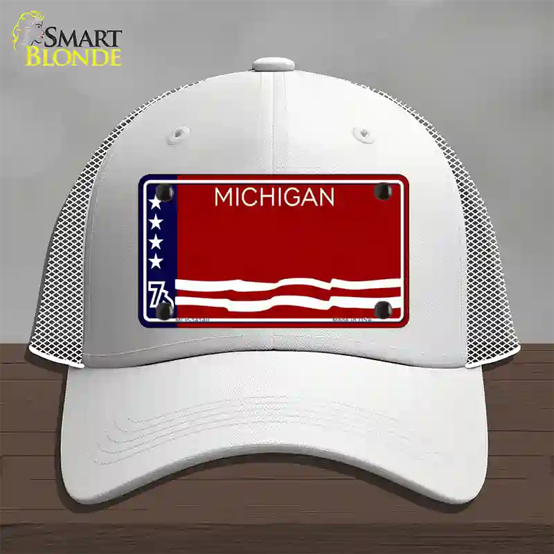 Michigan Bicentennial 76 State Blank Novelty License Plate Hat Mesh / White