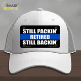 Still Packin Still Backin Police Line Novelty License Plate Hat Mesh / White