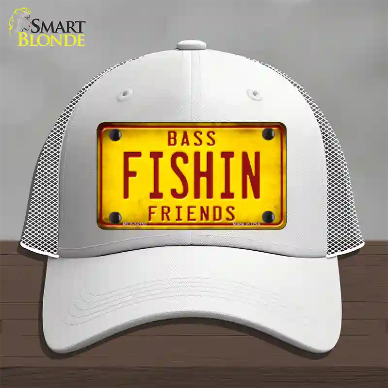 Fishin Friends Novelty License Plate Hat Mesh / White