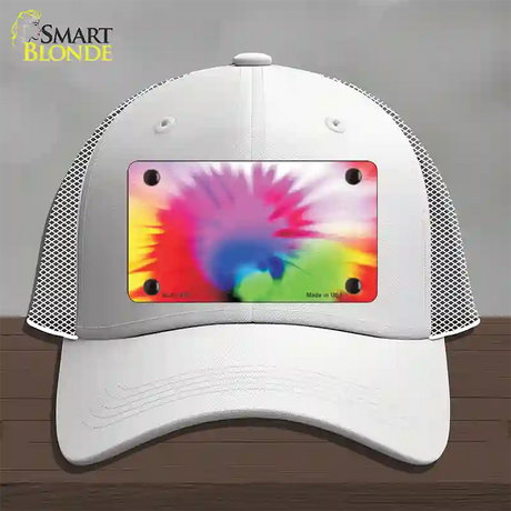 Pink Tie-Dye Novelty License Plate Hat Mesh / White